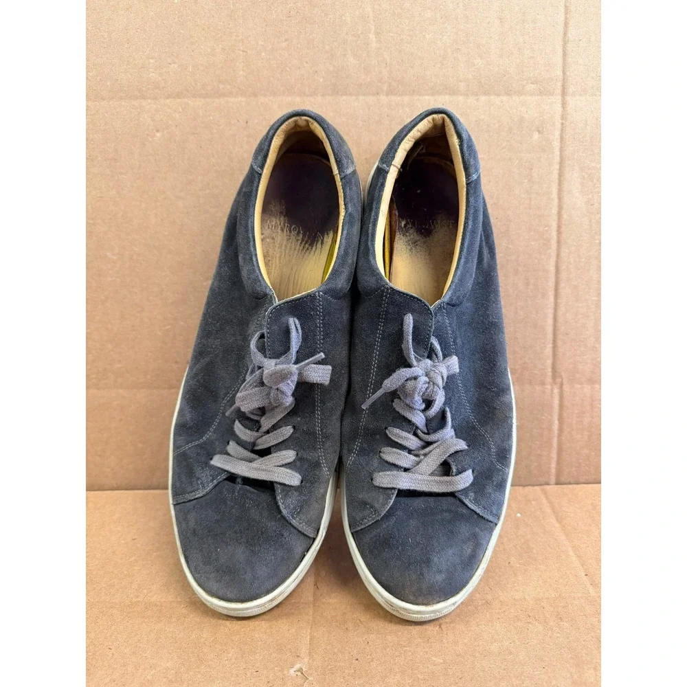 Myrqvist Oaxen Suede Leather Low Top Sneakers Dark Grey Men's Size 45 EU